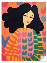 Wandsticker Blumen-Frau