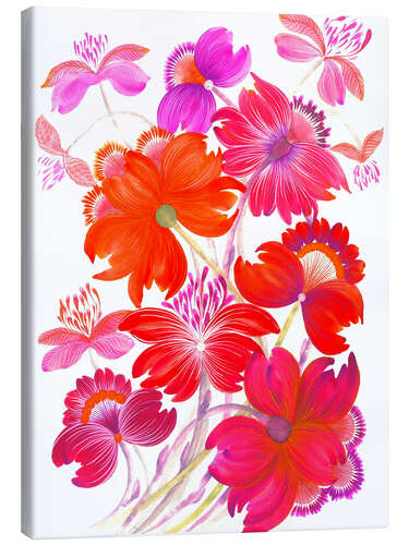 Quadro em tela Bouquet of bright red flowers