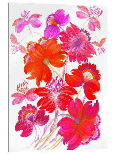 Gallery print Bouquet of bright red flowers