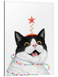 Alubild Weihnachtskatze