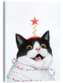 Tableau sur toile Christmas cat - Valeriya Korenkova