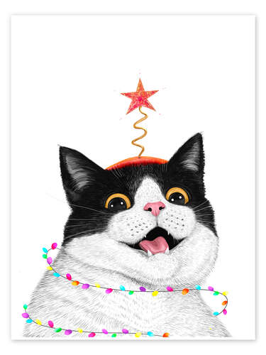 Póster Christmas cat