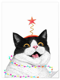 Wandsticker Weihnachtskatze