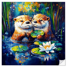 Wandsticker Otterly in Love