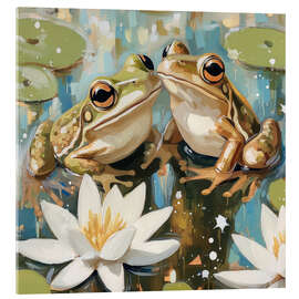 Akrylbillede Two Frogs, One Heart - DejaReve