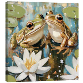 Canvas print Two Frogs, One Heart - DejaReve