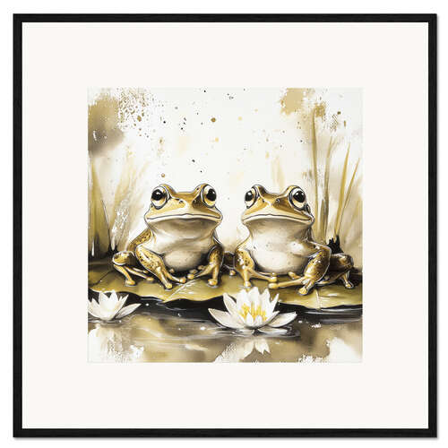 Framed art print Romantic Frogs