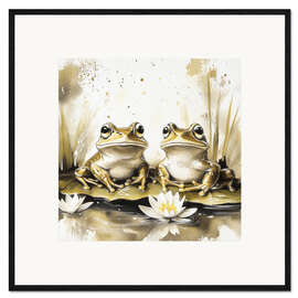 Framed art print Romantic Frogs