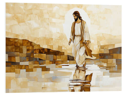 Cuadro de PVC Jesus walking on lake