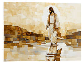 Cuadro de PVC Jesus walking on lake