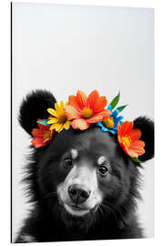 Aluminium print Floral Baby Bear