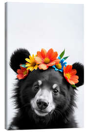 Canvas print Floral Baby Bear