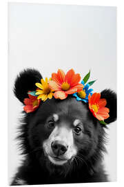 Foam board print Floral Baby Bear