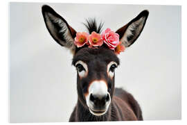 Akrylbillede Floral baby Donkey