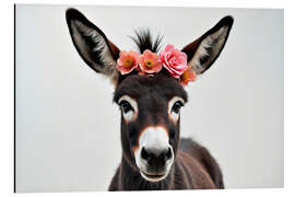 Tableau en aluminium Floral baby Donkey