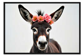 Gerahmter Kunstdruck Eselbaby