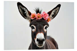 Tableau en PVC Floral baby Donkey