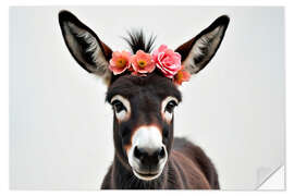 Naklejka na ścianę Floral baby Donkey