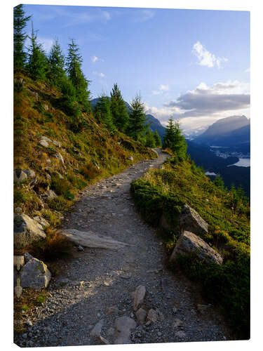 Leinwandbild Alpiner Wanderweg, Graubünden, Schweiz