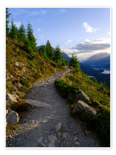 Póster Alpine hiking trail, Graubünden, Switzerland