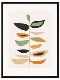 Gerahmter Kunstdruck Minimale abstrakte Kunstpflanze