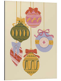 Magnettafel Vintage Weihnachtsschmuck mit Schleifen