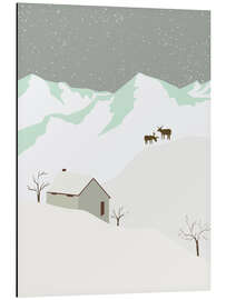 Alubild Verschneite Nacht