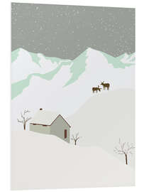 Hartschaumbild Verschneite Nacht