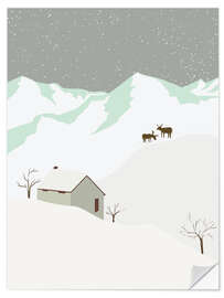 Wandsticker Verschneite Nacht