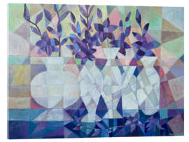 Acrylglasbild Stillleben mit blauen Blumen