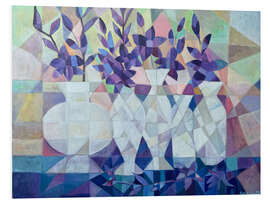 Hartschaumbild Stillleben mit blauen Blumen