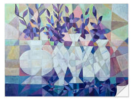 Wandsticker Stillleben mit blauen Blumen