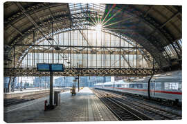 Canvas print Sunlight in the train station