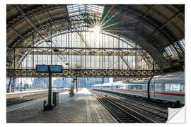 Naklejka na ścianę Sunlight in the train station