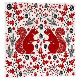 Obraz na szkle akrylowym Red Squirrels in the Forest