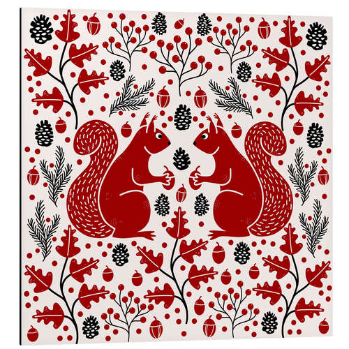 Alumiinitaulu Red Squirrels in the Forest