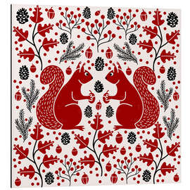 Cuadro de aluminio Red Squirrels in the Forest