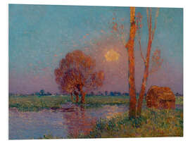 Hartschaumbild Sonnenuntergang in Brière