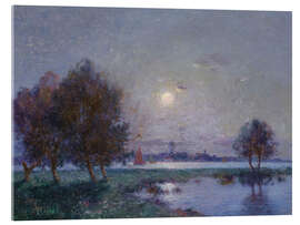 Stampa su vetro acrilico Loire banks in the moonlight