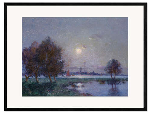 Impressão artística com moldura Loire banks in the moonlight