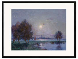 Framed art print Loire banks in the moonlight