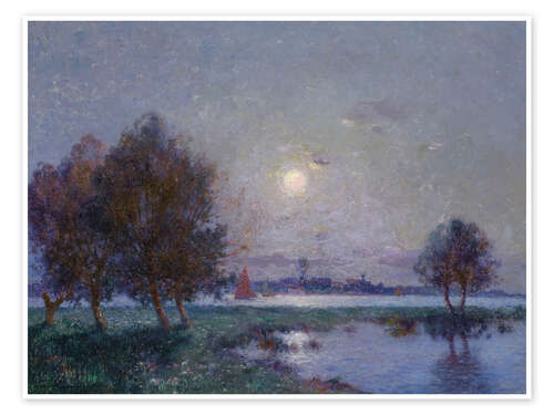 Poster Loire banks in the moonlight