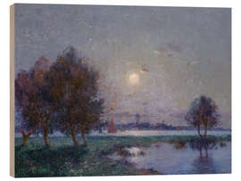 Wood print Loire banks in the moonlight