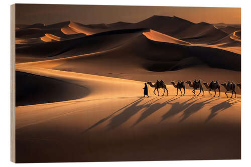 Wood print Desert Caravan