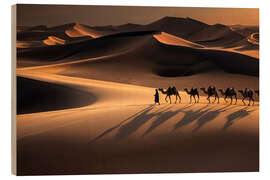 Wood print Desert Caravan - Mango Art