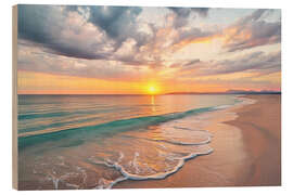 Trätavla Beach Sunset - Mango Art