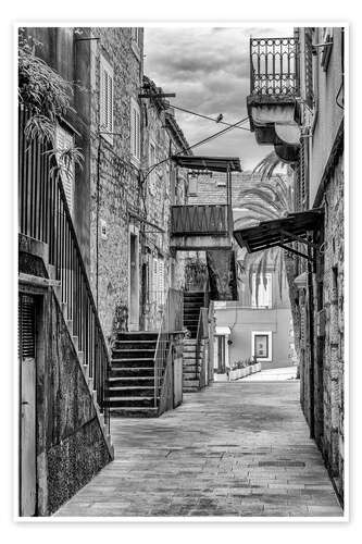 Poster Street view of Makarska, Croatia