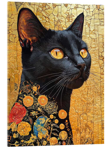 Acrylic print Whispers of the Midnight Cat