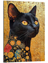 Quadro em alumínio Whispers of the Midnight Cat - DejaReve