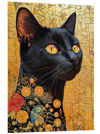 Hartschaumbild Flüstern der Mitternachtskatze